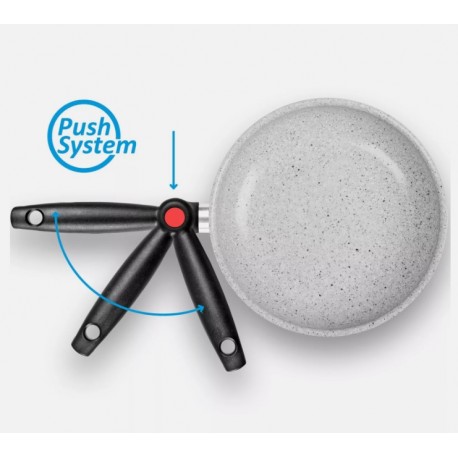 26cm Folding Handle Camping Frying Pan with Ceramic Non-Stick