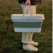 Storage Box, Picnic Box with Laptop Table with Drinks Holder