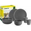 Melamine Dinner Set 8 piece - Dark Grey - Tête-à-Tête