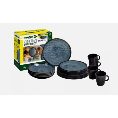 Melamine Dinner Set 16 piece - Venetian Stone Touch