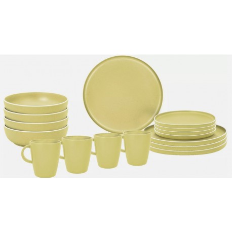 Brunner Melamine 16pc Dinner set -  Dolomit Yellow Stone Touch