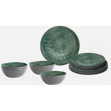Brunner Melamine 12pc Dinner set -  Venetian Green Stone Touch