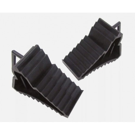 Pair of Black Composite Plastic Wheel Chocks