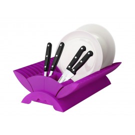Purple Collapsible Compact Dish Drainer