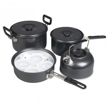 Kampa GASTRO Lightweight Non-Stick Camping Cook Stacking Saucepan Set