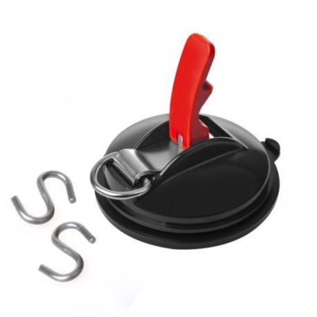 Suction Cup Fastener with D-Ring and 2 S Hooks