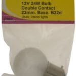 Bulb - 12v 24w B22D Base - Off White