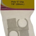 Awning Pole 'C' Clip - Pole External Diameter Size 22mm 7/8" - Pack Of 2