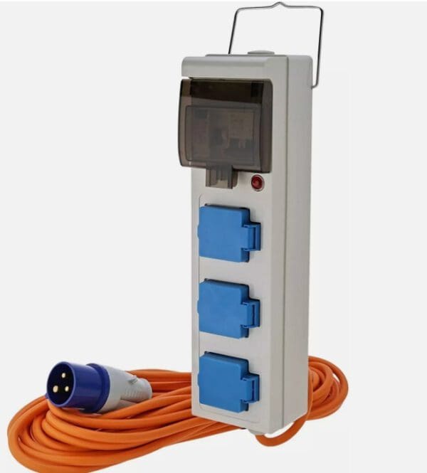 Camping Tent Mobile Triple (3 Way) Mains Supply Unit