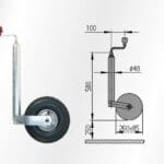 Alko 48mm Heavy Duty Air Pneumatic Jockey Wheel