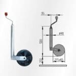 Alko H/D 48mm Shaft & Solid Jockey Wheel