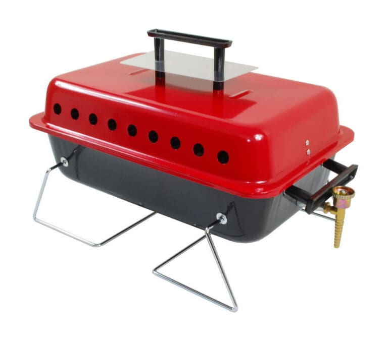 Red Lid Table Top Barbeque with Lava Rock
