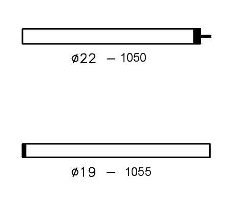 Caravan Awning / Tent Steel Pole With Spike 22/19mm 140-200cm