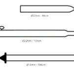 Caravan Awning Steel Storm Upright Pole 22/19mm 170-260cm
