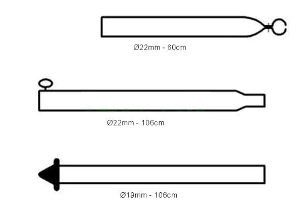 Caravan Awning Steel Storm Upright Pole 22/19mm 170-260cm