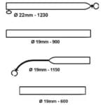 Awning Curved Roof Raiser Steel Pole - 17 - 19 - SL528-B
