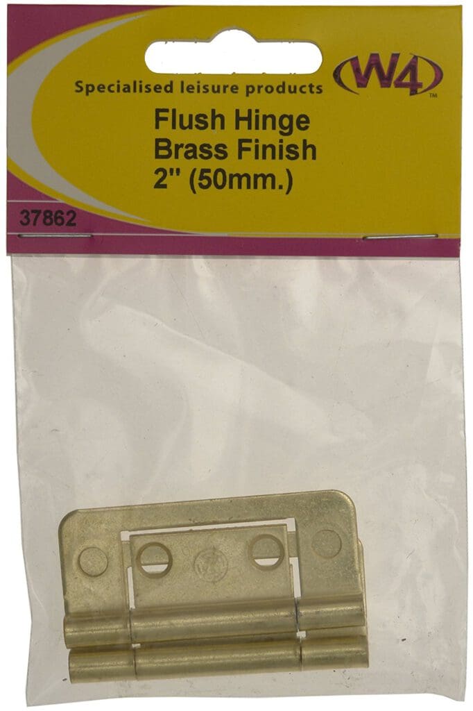 W4 Brass Effect 2" 50mm Flush Hinge (Pack of 2)