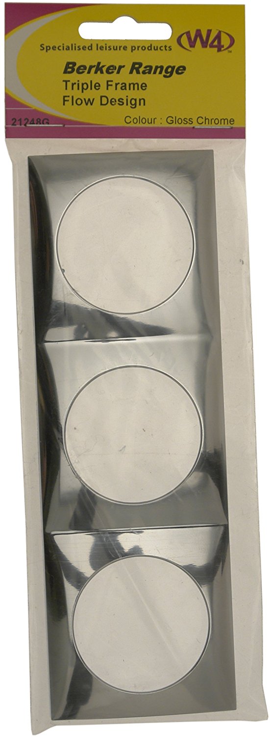 Berker Triple Frame - Flow Design - Chrome