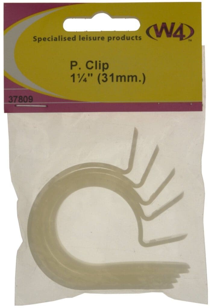 W4 Pipe P-Clip 1 1/4inch 31mm - White, 5 Pack