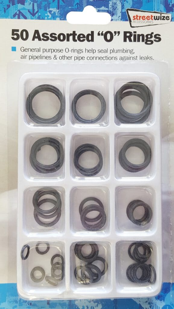 Streetwize Pack of 50 Assorted General Purpose O-rings