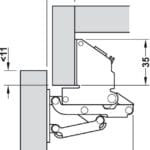 Hafele Swing Up Flap Hinge, for Mounting with Panel, Opening Angle 90°