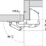 Hafele Swing Up Flap Hinge, for Mounting with Panel, Opening Angle 90°