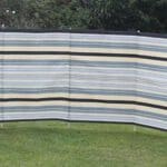 9 Pole Windbreak - Sand / Grey Contemporary Stripe