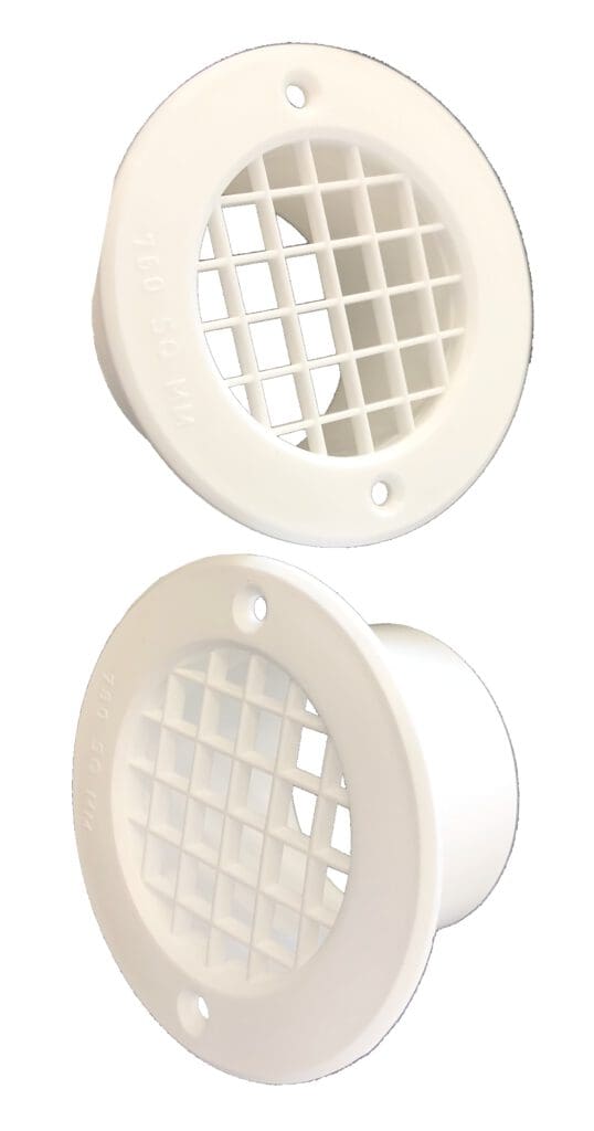 Gas Drop Vent White 35mm x 2