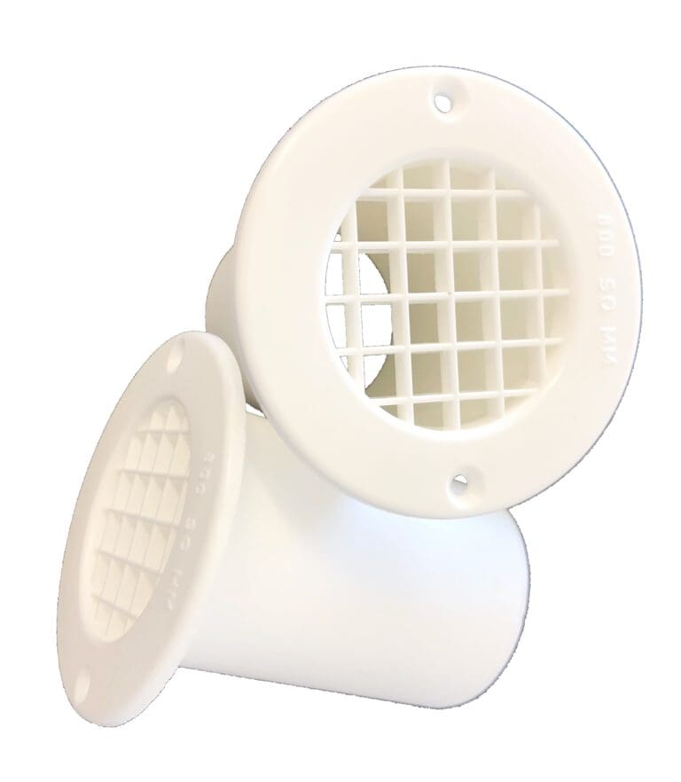 Gas Drop Vent White 75mm x 2
