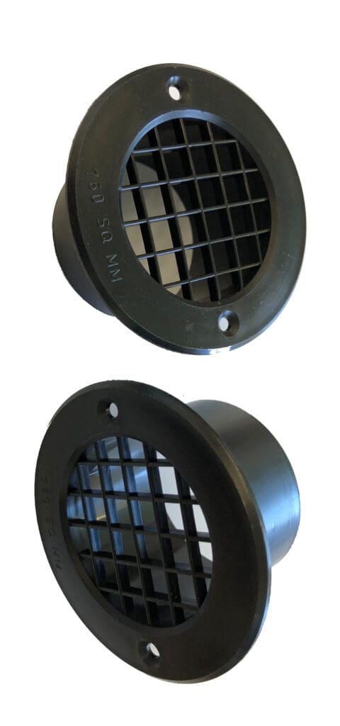 Gas Drop Vent Black 35mm x 2