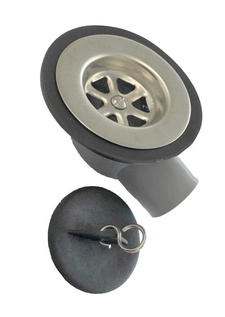 Stainless Steel Waste & Plug - Angled - 1 1/4 - 28mm