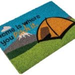 Camping Door Mat - Coir Home is where you Pitch it" Door Mat