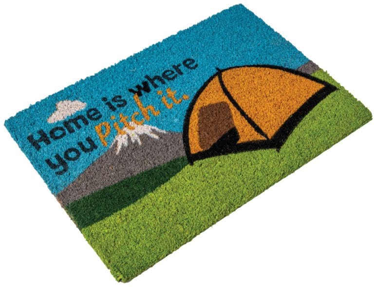 Camping Door Mat - Coir Home is where you Pitch it" Door Mat