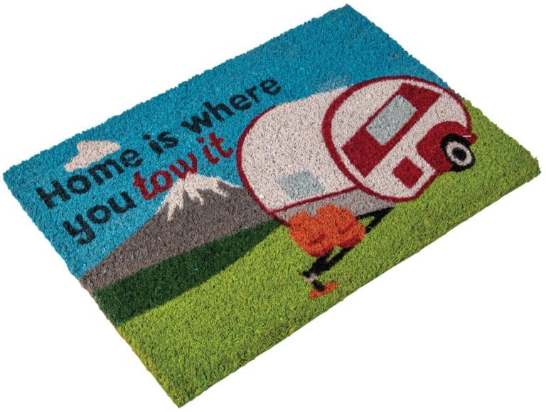 Caravan Door Mat - Coir Home is where you tow it"