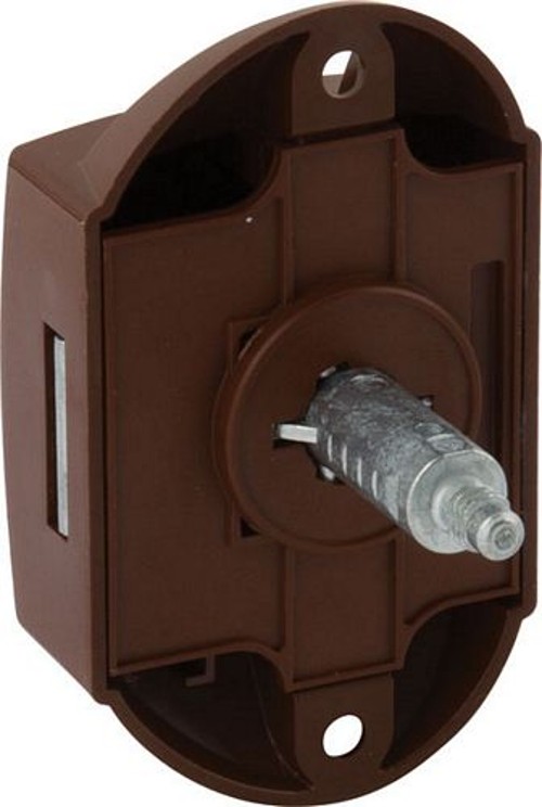Push Button Cupboard Door Lock - Brown