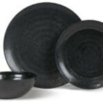 Picnic / Melamine 12 piece Dinner Set - Ebony Cobble Artisan