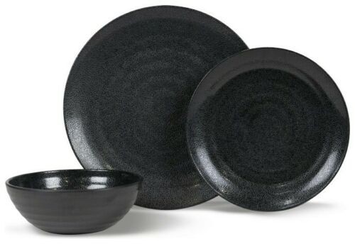 Picnic / Melamine 12 piece Dinner Set - Ebony Cobble Artisan