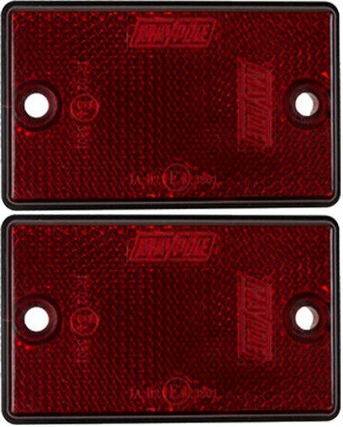 Red Self Adhesive Rectangular Reflector Twin Pack - Size: 77 x 46