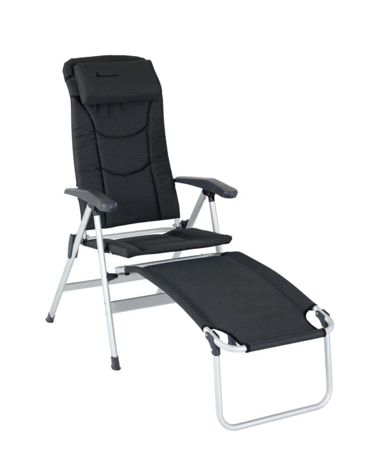 Isabella Thor Reclining Camping Chair with Footrest - Dark Grey