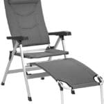 Isabella Thor Reclining Camping Chair with Footrest - Light Grey