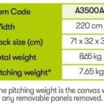 Quest Falcon 220 Caravan Poled Porch Awning