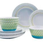 Melamine Dinner Set - 12 piece - Peacock - Anti Slip