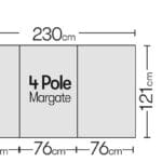4 Pole Multicoloured Polythene Windbreak