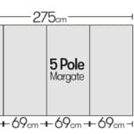 5 Pole Multicoloured Polythene Windbreak