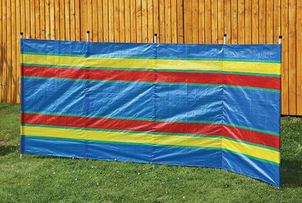 5 Pole Multicoloured Polythene Windbreak