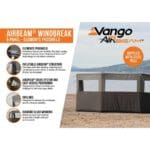 Vango Inflatable 5 Panel Windbreak - Grey - Elements Pro Shield Sentinel