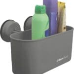 Grey Bathroom Shower Caddy with Screwless Suction Cup Fastening