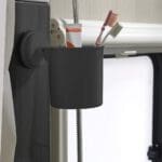 Grey Round Bathroom Holder with Screwless Suction Cup Fastening