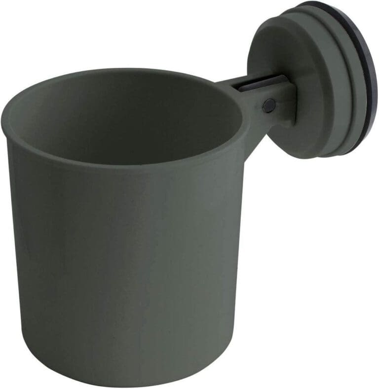 Grey Round Bathroom Holder with Screwless Suction Cup Fastening