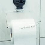 Grey Toilet Roll Holder with Screwless Suction Cup Fastening